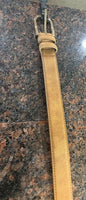 Beautiful Tan, genuine leather belt - with gold buckle