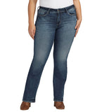 Women's Plus size Silver Suki, slim boot, medium indigo wash