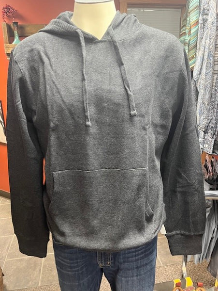 Men's hooded, charcoal sweatshirt