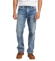 Men's light wash, Zac jeans by Silver jean Co. Relaxed fit straight leg