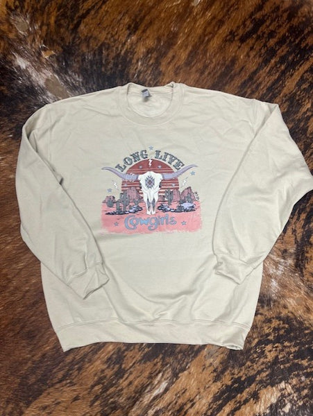 Women's "Long live Cowgirls" crewneck sweatshirt