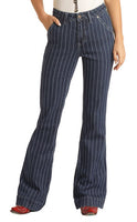 Women's high rise, stripe trouser from Rock & Roll Denim