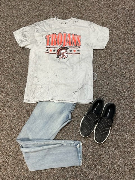 Trojans marbled washed tee - Regular and plus sizes
