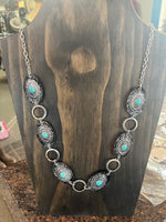 concho & turquoise stone necklace