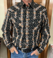 Men's black & rust, Cinch longsleeve snap front western shirt