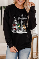 Black snowman & Jesus crew neck sweatshirt