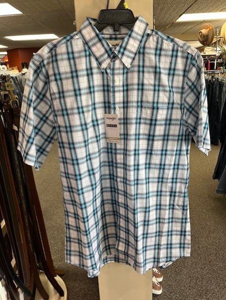 Men's Riata Short sleeve plaid shirt by wrangler