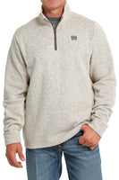 Men's CINCH 1/4 zip stone tweed pullover