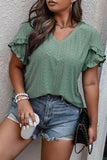 Plus size olive, short sleeve, top