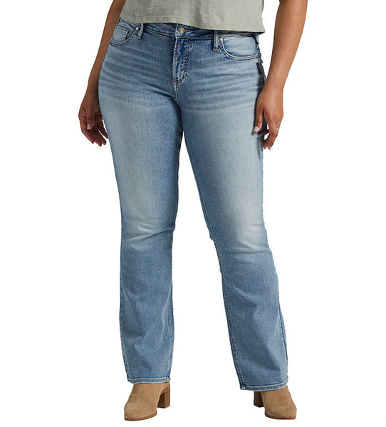 Women's Plus size silver jeans, Suki, light wash, mid rise, slim boot