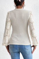 Women's light weight Ivory & lace long sleeve shirt