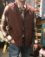 Men's maroon plaid western shirt