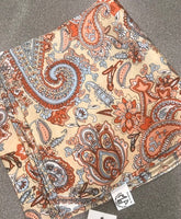 tan, orange, lt. blue paisley wild rag