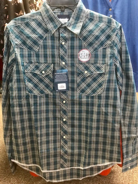 Wrangler western cut plaid shirt