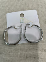 quarter size silver hoop earrings