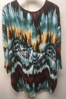 plus size multi colored 3/4 sleeve top