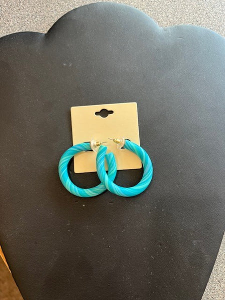 Turquoise swirl hoop earrings