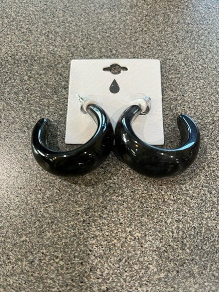 chuncky acetate hoop earrings