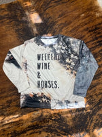 Women's Crew neck sweatshirt - weekends, wine & horses