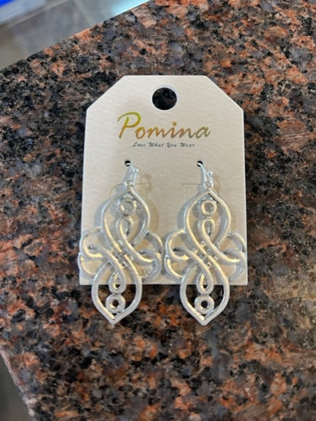 silver swirl filigree earrings