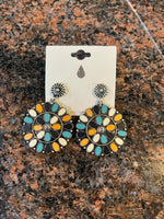 mixed colors circle earrings