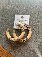 wood bead hoop earrings