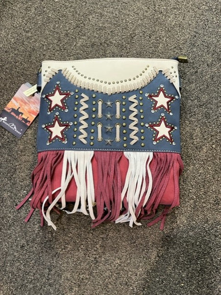 Women's Americana crossbody purse with fringe