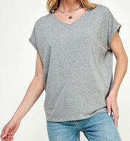 women's vneck sleeveless tee