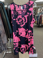 Women's Plus size Navy & neon pink sleeveless dress