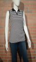 Women's sleeveless black & white stripe pullover shirt
