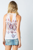 sleeveless aztec design shirt