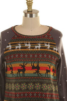 plus size reindeer print sweater