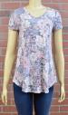 Women's short sleeve floral with high low hemline