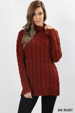 Women’s cable knit turtleneck sweater