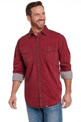 Long sleeve vintage wash red shirt