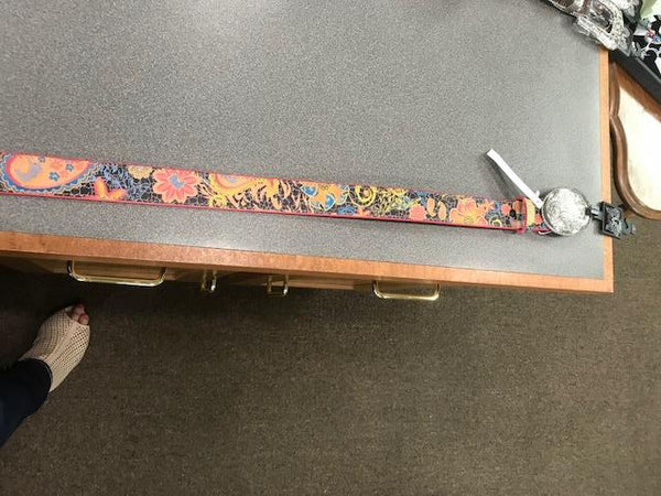 colorful belt with crackle black backround