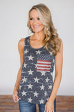 Women's Star tank with flag pocket