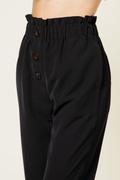 women's black or cocoa, paper bag waist pull on pants