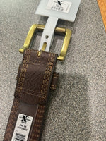 Men's heavy duty brown leather belt