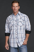 Cowboy Up Blue Plaid Western Shirt