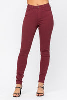 Women's high waisted colored skinny jeans