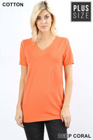 Plus size bright coral tee