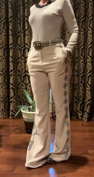 Women's high waist flare bottom, dress pant Mx36 Women's high waist flare bottom, dress pant Mx36