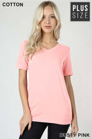 Plus size bright coral tee