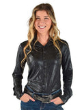 Cowgirl Tuff black faux snake skin shirt