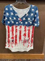 Women's American Glory, v neck shirt, Regular & Plus sizes