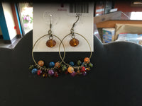 Multi colored beaded earrings