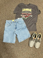 Men's light wash jean shorts