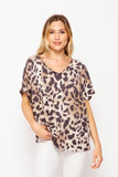 Women's leopard print short sleeve top