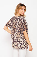 Women's leopard print short sleeve top